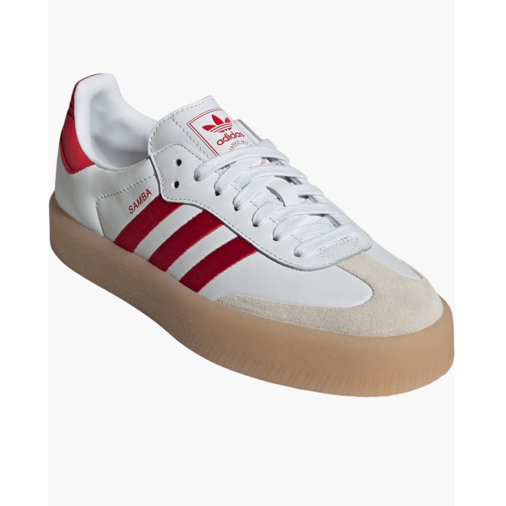 Adidas White and Red Sambae